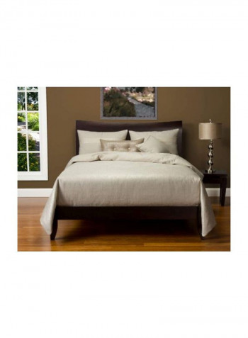 6-Piece Sparkly Pearl Duvet Set Polyester Beige Full