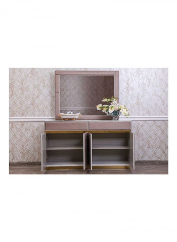 Board Mirror with 4 Drawes Grey