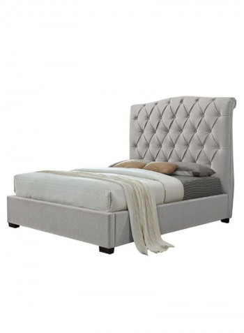 Shannon Platform Bed With Mattress Light Grey 200 x 200centimeter