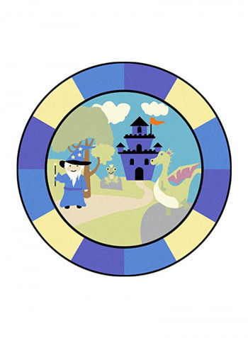Kid Essentials Active Play And Juvenile Round Lil Wizard Area Rug Yellow/Purple 231.14centimeter