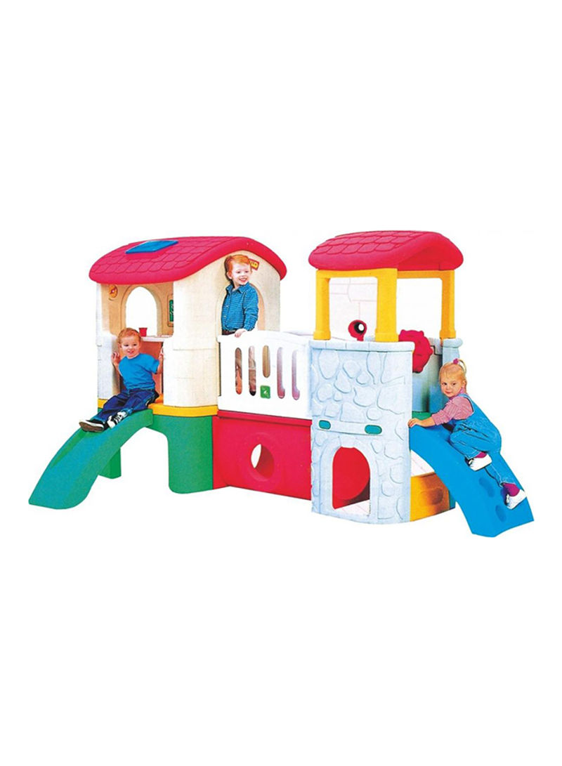 Twin Tower Playhouse And Slide Set 300x 185x 125centimeter