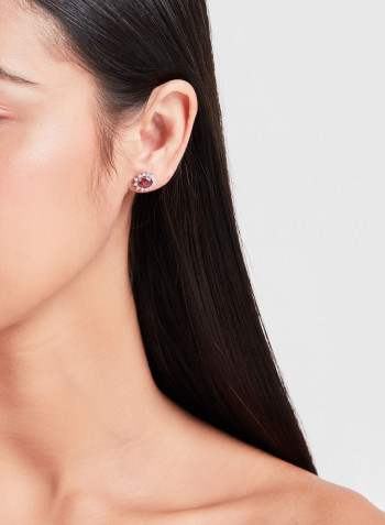 18K Gold Diamond & Ruby Studded Earrings