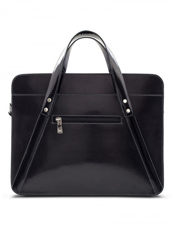 Adroit Leather Business Laptop Bag Black