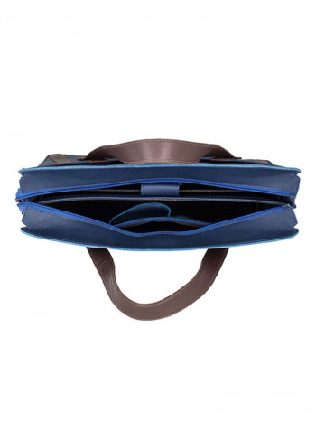 Adroit Leather Business Laptop Bag Dark Blue