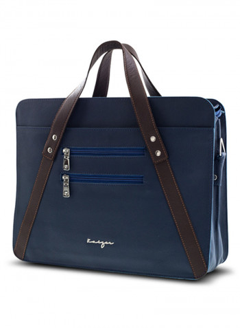 Adroit Leather Business Laptop Bag Dark Blue