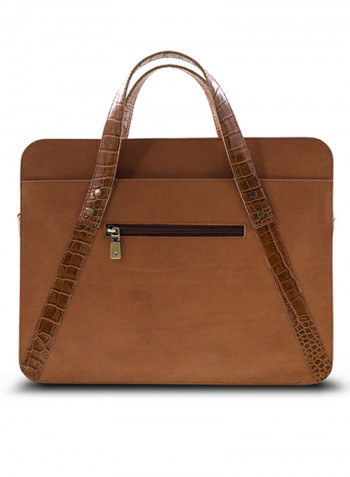 Adroit Leather Business Laptop Bag Tan
