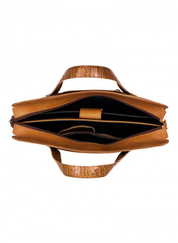 Adroit Leather Business Laptop Bag Tan