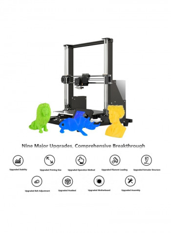 A8 Plus Upgraded High-Precision 3D Printer 60.0x57.0x21.5centimeter Black/Dark Grey/Silver