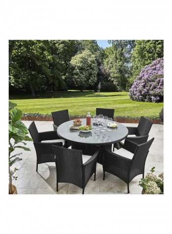 7-Piece Outdoor Chair And Table Set Brown