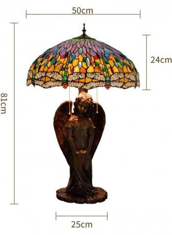 Mediterranean Retro Creative Stained Glass Lamp Yellow Light 83x52x52centimeter