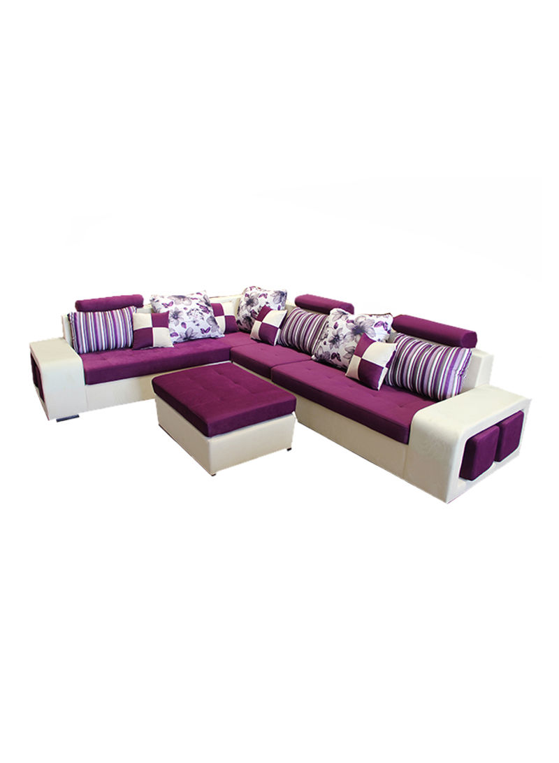 8-Seater Sofa Set Purple/Beige