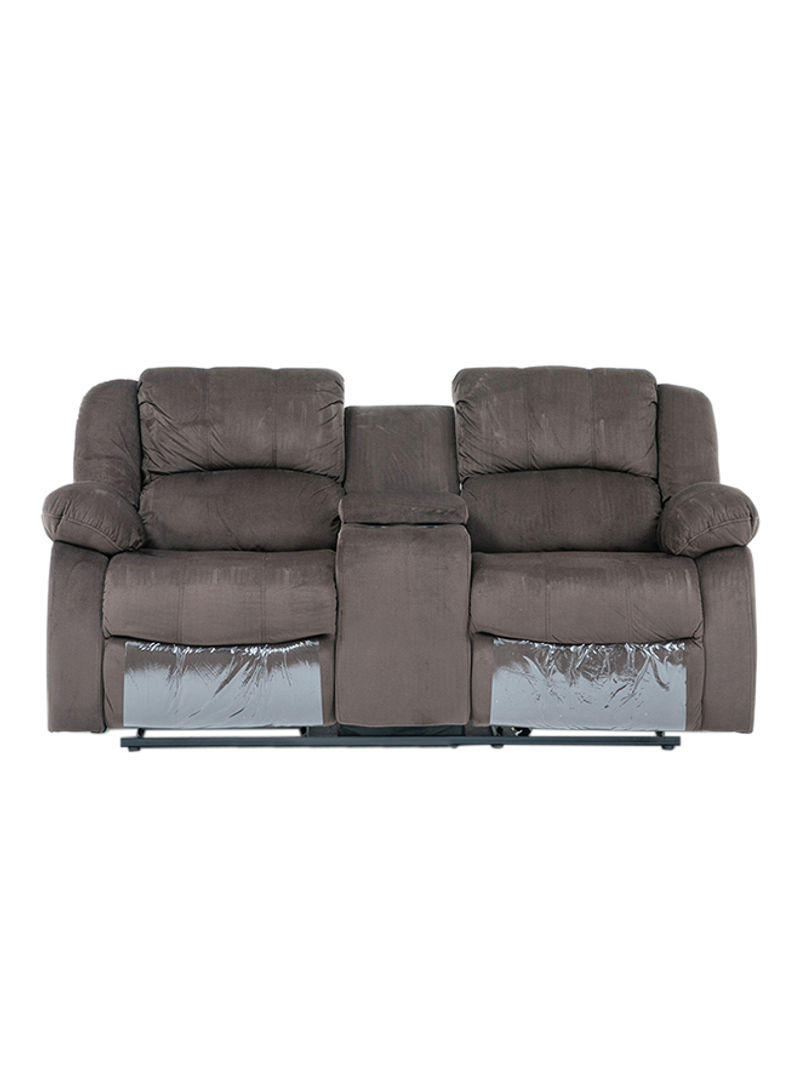 Terrence 2 Seater Fabric Recliner With Console And Storage Chocolate L 190 X W 94 X H 97cm