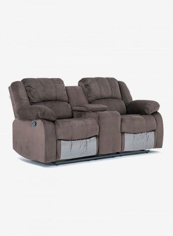 Terrence 2 Seater Fabric Recliner With Console And Storage Chocolate L 190 X W 94 X H 97cm