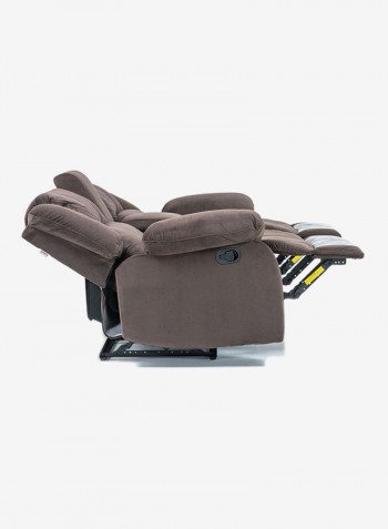 Terrence 2 Seater Fabric Recliner With Console And Storage Chocolate L 190 X W 94 X H 97cm