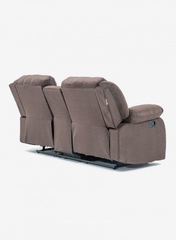 Terrence 2 Seater Fabric Recliner With Console And Storage Chocolate L 190 X W 94 X H 97cm