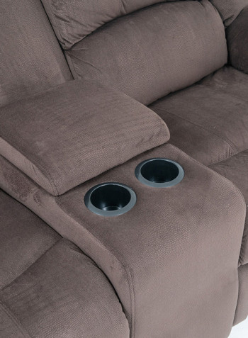 Terrence 2 Seater Fabric Recliner With Console And Storage Chocolate L 190 X W 94 X H 97cm