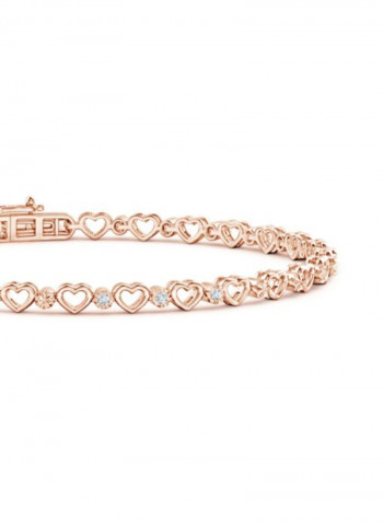 18 Karat Rose Gold Diamond And Heart Stackable Bracelet