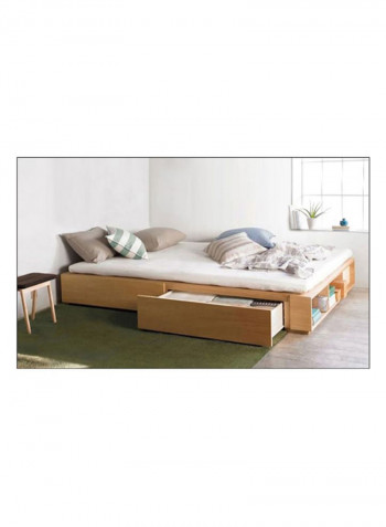 Storage Bed With Mattress White 200 x 200centimeter