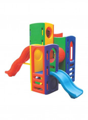 Indoor Outdoor Multi Tunnel Playhouse With Slide Set