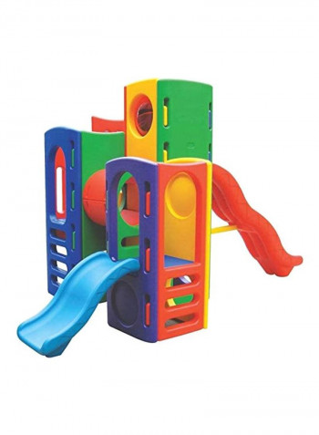 Indoor Outdoor Multi Tunnel Playhouse With Slide Set