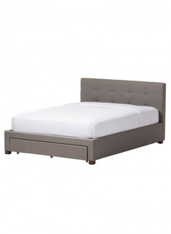 Platform Storage Bed With Mattress Grey 200 x 200centimeter