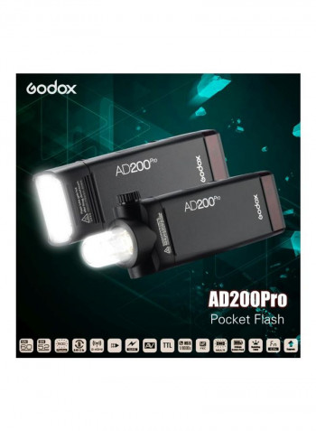 AD200Pro Wireless Portable Pocket Flash Black