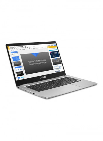 Chromebook C423N Laptop With 14-Inch Display, Celeron Processor/4GB RAM/32GB eMMc SSD/Intel HD Graphics 500 Silver