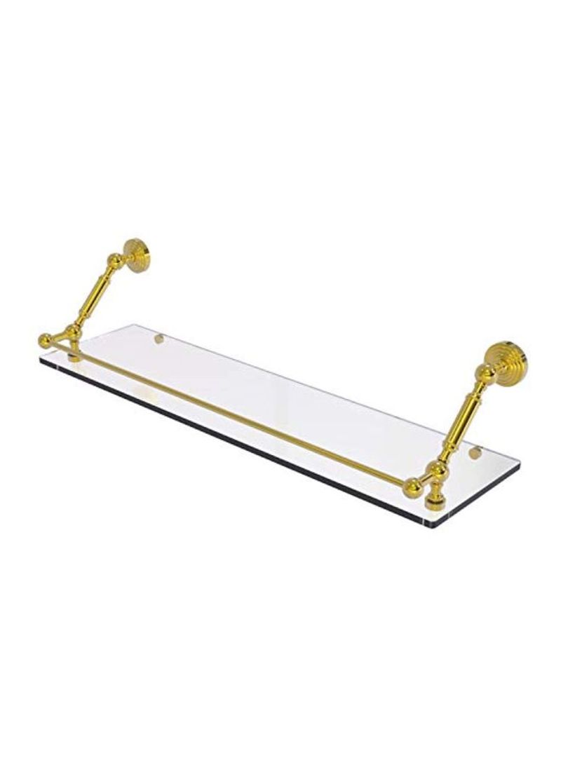 Floating Gallery Rail Glass Shelf Clear/Golden 30inch