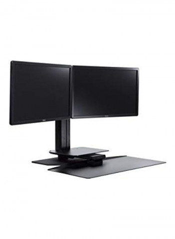 Adjustable Dual Monitor Stand Black