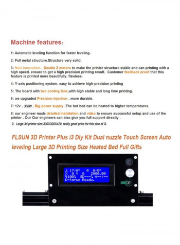 Auto-Leveling 3D Printer Kit Black