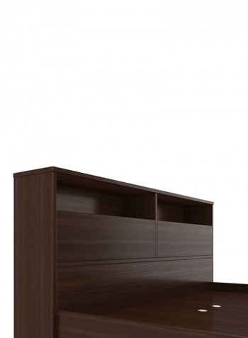 Engineered Bed With Mattress Walnut/White King