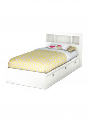 Spark Twin Mates Bed With Mattress White Super King