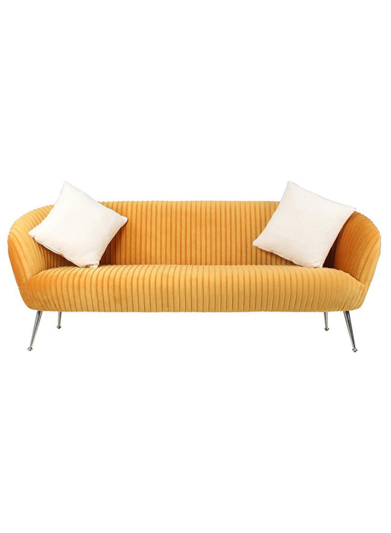 3 Seater Horton Fabric Sofa Yellow 211.5x74x80.5cm
