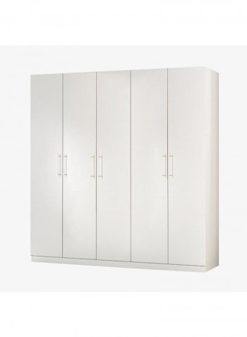 6 Door Treyton Wardrobe White 225x61.5x235cm