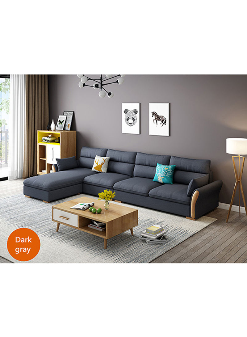 Modern Design L-Shape Sofa Dark Grey