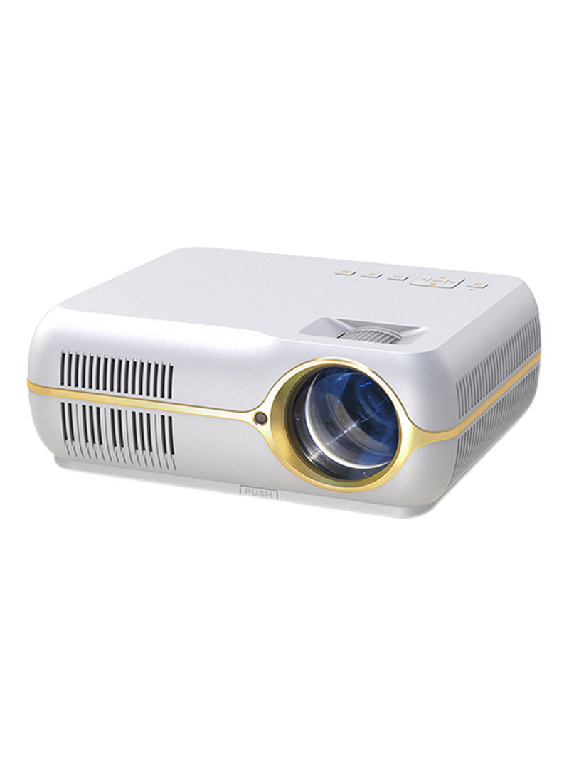 Portable Home Theater LED Projector White