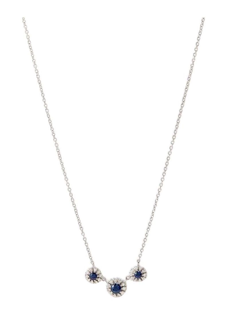 18K Gold Diamond & Sapphire Studded Necklace