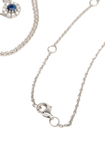 18K Gold Diamond & Sapphire Studded Necklace