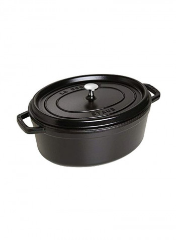 Cast Iron Oval Cocotte Matte Black 7Quart