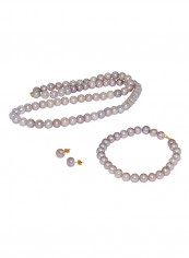 18K Gold Pearl Strand Jewellery Set
