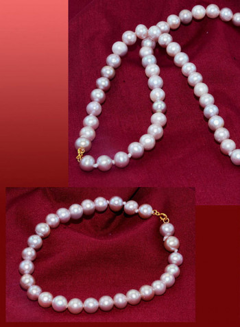 18K Gold Pearl Strand Jewellery Set