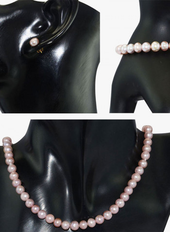 18K Gold Pearl Strand Jewellery Set