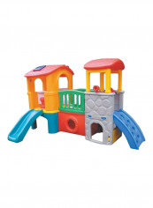 Twin Tower Playhouse And Slide Set 16309 300x 185x 125centimeter