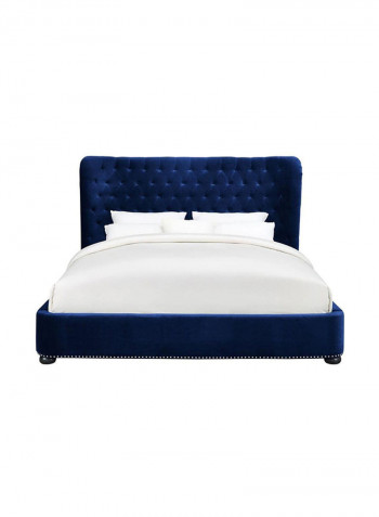 Philly Linen Super King Bed Frame Without Mattress Blue 200x200cm