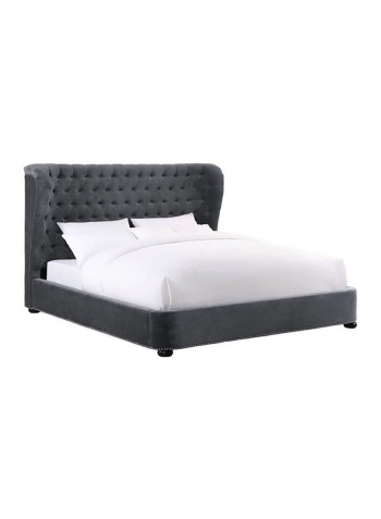 Philly Linen Super King Bed Frame Without Mattress Grey 200x200cm