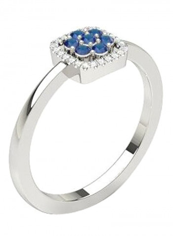 0.35 Ct Diamond Sapphire Promise Rng
