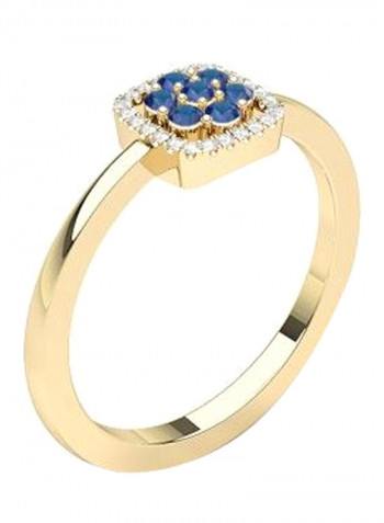 0.35 Ct Diamond Sapphire Promise Rng