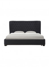 Philly Linen Super King Bed Frame Without Mattress Black 200x200cm