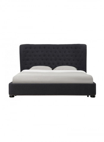 Philly Linen Super King Bed Frame Without Mattress Black 200x200cm