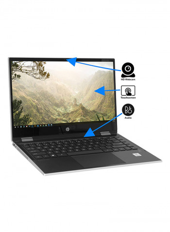 Pavilion x360 (1F4W6UA) 2-in-1 Laptop With 14-Inch HD Touch Display, Intel Core i3-1115G4 Upto 4.1GHz/8GB RAM/128GB /Intel UHD Graphics Natural Silver